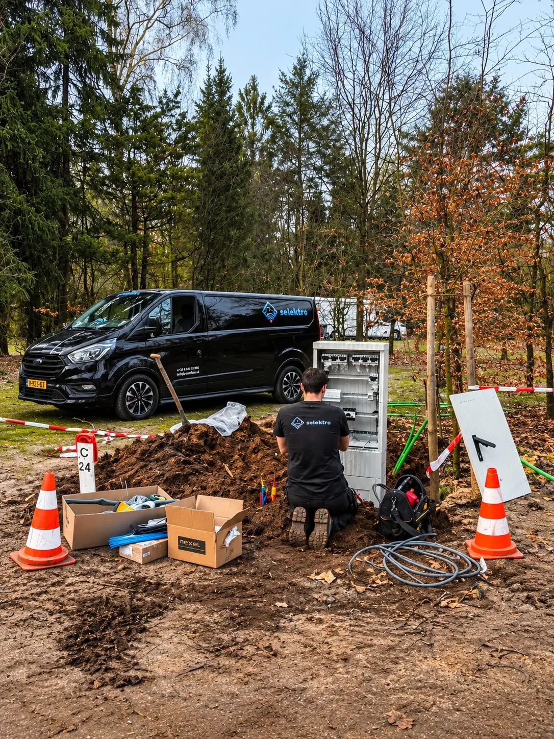 Nieuwe onderverdeler voor uitbreiding camping